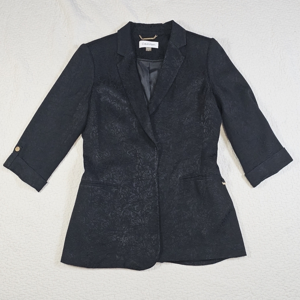 Calvin Klein Black Jacquard Blazer Jacket